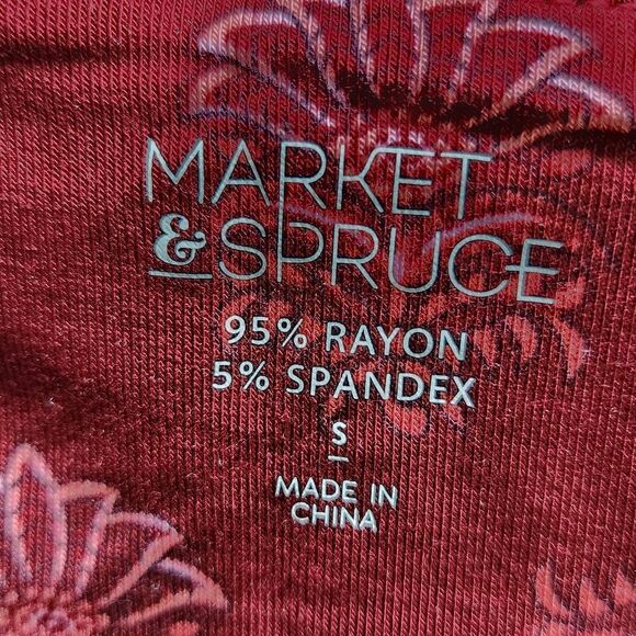 Market & Spruce Burgundy Jumpsuit NWT Size Small Sleeveless Jumpsuit Floral - Picture 7 of 9